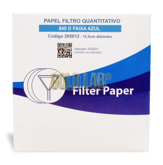 PAPEL FILTRO QUANTITATIVO MN 640 D(FAIXA AZUL)125MM C/100FL