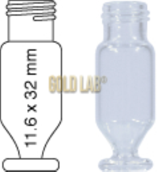 MICRO-VIAL C/R N9 INCOLOR CONIC.C/BASE 11,6X32MM 1,1ML C/100