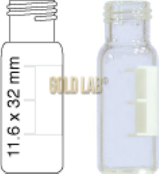 VIAL C/R N9-1 INCOLOR GRAD.SILAN.11,6X32MM 1,5ML C/100PC