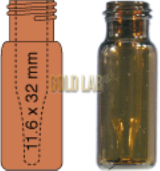 VIAL C/R N9 AMBAR C/INSERT 11,6X32MM 0,2ML C/100PC