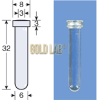 VIAL S/R N8-03 INCOLOR BORD.ARRED.5,5X31,5 0,2ML C/100PC