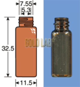 VIAL C/R N8-1 AMBAR 11,5X32,5MM 1,5ML C/100PC