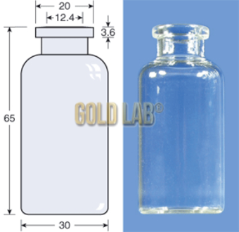 VIAL S/R N20-25 DIN INCOLOR 30X65MM 25ML C/100PC