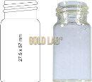VIAL S/R SNAP ON CAPS N22 INCOLOR 15ML 26X48MM C/100PC