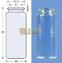 VIAL S/R SNAP ON CAPS N22 INCOLOR 25ML 26X65MM C/100PC