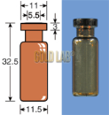 VIAL S/R N11-1 CG AMBAR 11,6X32,5MM 1,5ML C/100PC