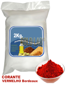 CORANTE VERMELHO BORDEAUX 2KG. CORANTE PARA ALIMENTOS - IN VITRO