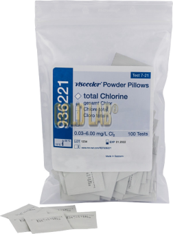 VISOCOLOR POWDER PILLOWS CLORO TOTAL 0,03-6,00MG/L P/100T