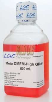 MEIO DME-HIGH GLUCOSE [4,5 G/L], S/ VERMELHO DE FENOL, S/ PIRUVATO DE SODIO - 500 ML