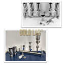 CONJUNTO FILTRAÇAO MANIFOLD AÇO INOX 304 3 PROVAS C/ COPOS INOX 300ML (N/ GRADUADOS) PRESILHAS TELAS INOX E ROLHAS PP ( COMPLETO )