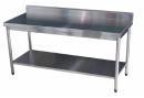 MESA INOX PAREDE COM 1 PRATELEIRAINFERIOR A 80CM / C 1,00M / L 50CM