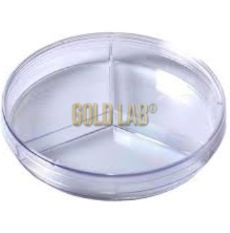 PLACA PETRI 90X15 MM DESC. EST. C/10 - 3 COMPARTIMENTOS