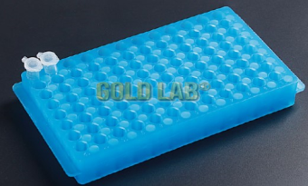 RACK/ESTANTE DUPLA FACE AZUL 96 MICROTUBOS 0,5/1,5/2,0 ML