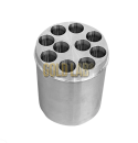 BLOCO DE AQUECIMENTO REDONDO, ALUMINIO ( PGA ) - PARA 10 SERINGAS DE 10 ML