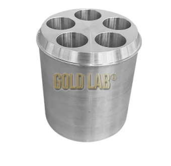 BLOCO DE AQUECIMENTO REDONDO, ALUMINIO ( PGA ) - PARA 5 SERINGAS DE 20 ML