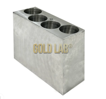 BLOCO DE AQUECIMENTO RETANGULAR, ALUMINIO ( BABY ) PARA 4 SERINGAS DE 20 ML