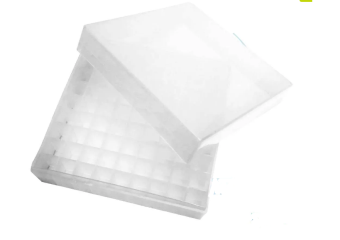 RACK/CAIXA POLIP. 100 TUBOS 1,5/2,0ML + TAMPA ENCAIXE -196C+121C AUTOCLAVAVEL