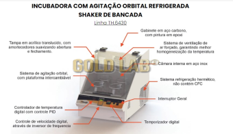 INCUBADORA COM AGITAÇAO ORBITAL REFRIGERADA - SHAKER DE BANCADA COM TIMER - 220 V