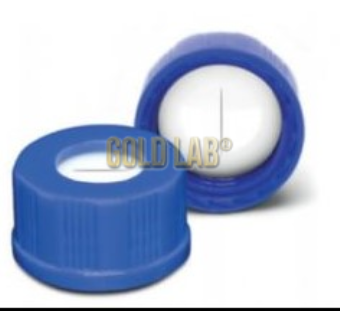 TAMPA BRANCA VIAL 9MM + SEPTO PTFE SILICONE VERMELHO C/100