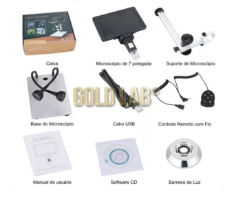 MICROSCÓPIO DIGITAL 1200X LCD 7 FULL HD 1080P C/BATERIA LED