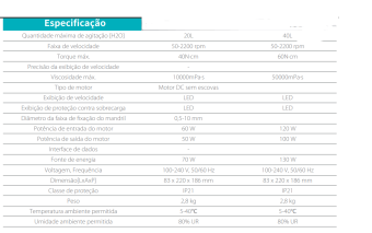 AGITADOR MECÂNICO 40 LITROS + DIGITAL LED + 2200 RPM + BIVOLT