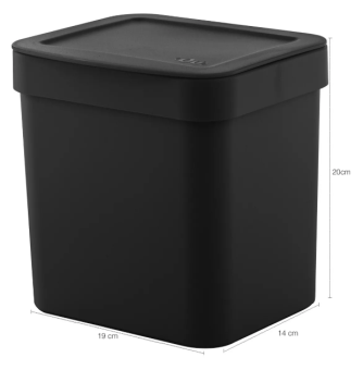 LIXERA TRIUM C/ TAMPA COZINHA OU CESTO DE LIXO COR PRETO