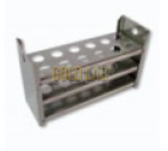 RACK/ESTANTE AÇO INOX 12 TUBOS 16MM BANHO MARIA C/ CABECEIRA